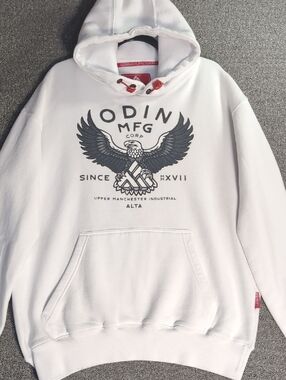 Odin Mfg Corp Alta Heavyweight Pullover Fleece Hoodie Size Large in White